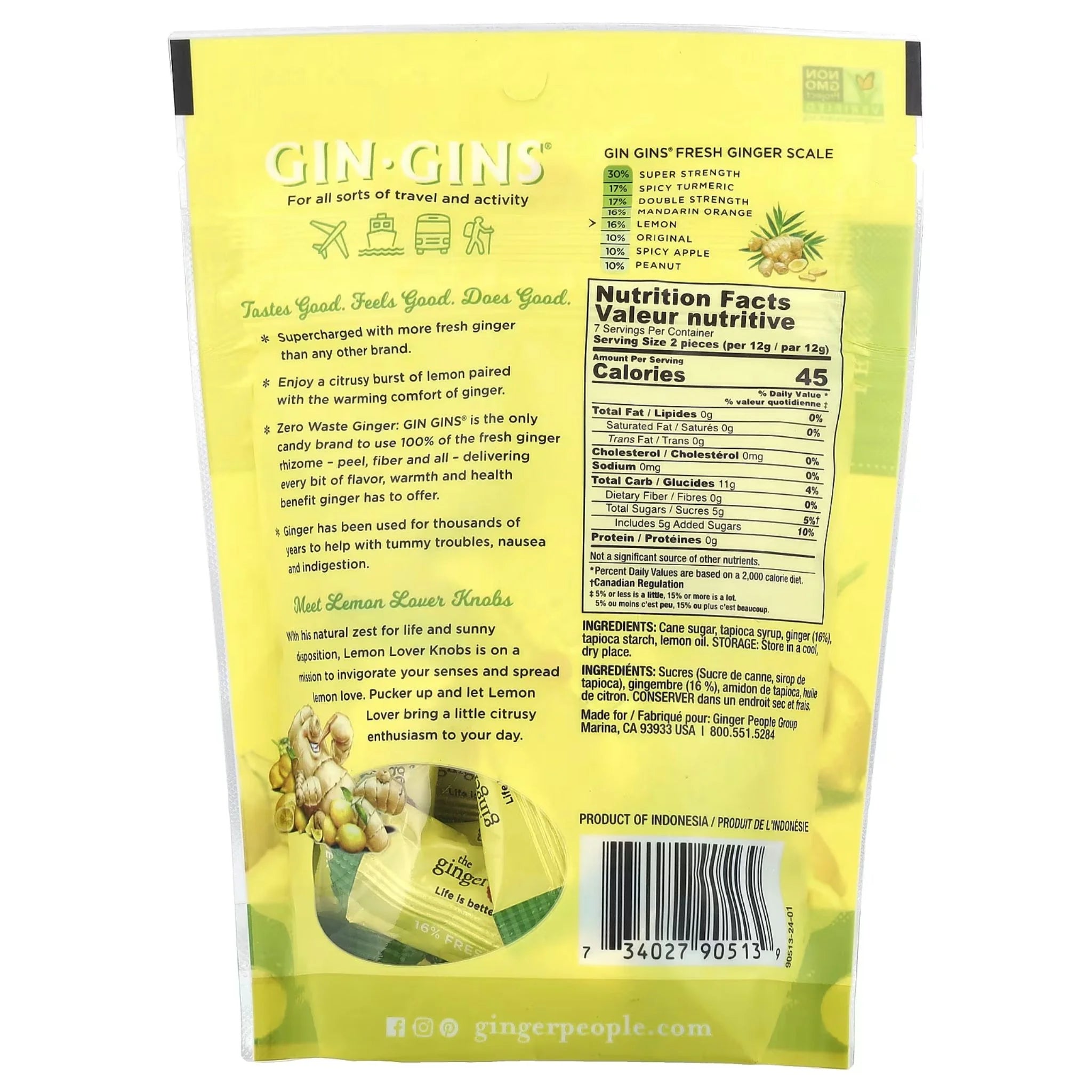 Gin Gins Lemon Ginger Chews 84g