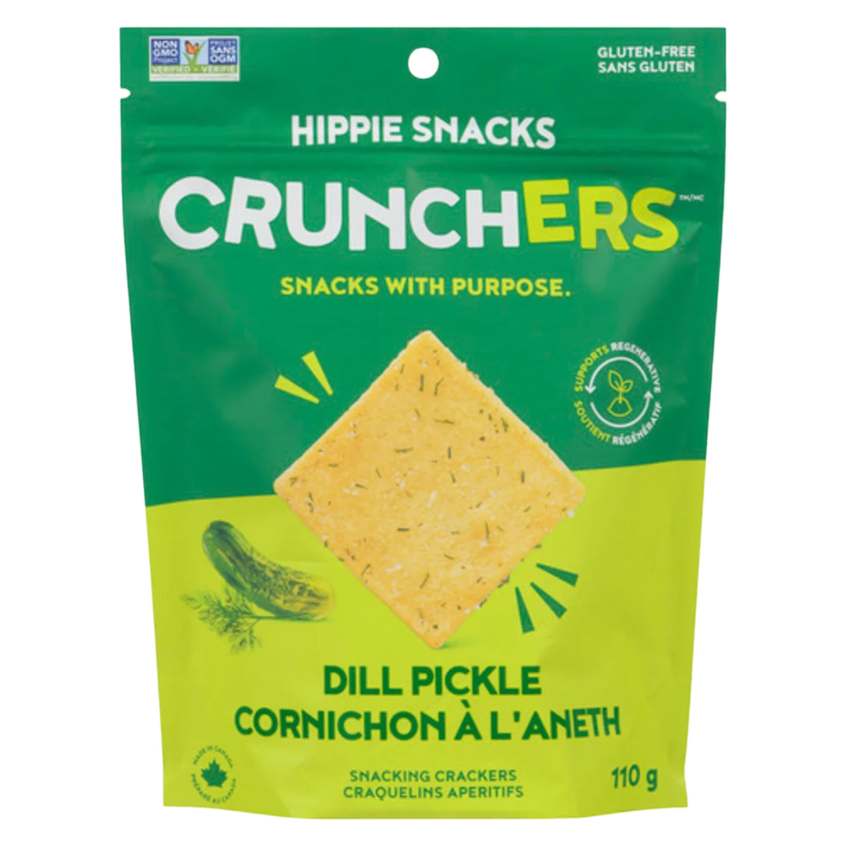 Hippie Snacks Crunchers Dill Pickle 110g - Nature's Source Inc