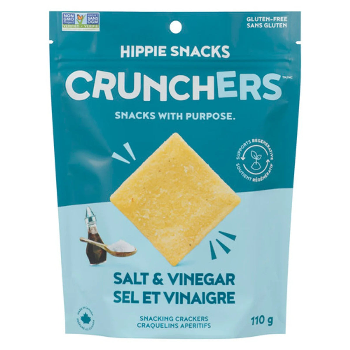 Hippie Snacks Crunchers Salt & Vinegar 110g - Nature's Source Inc