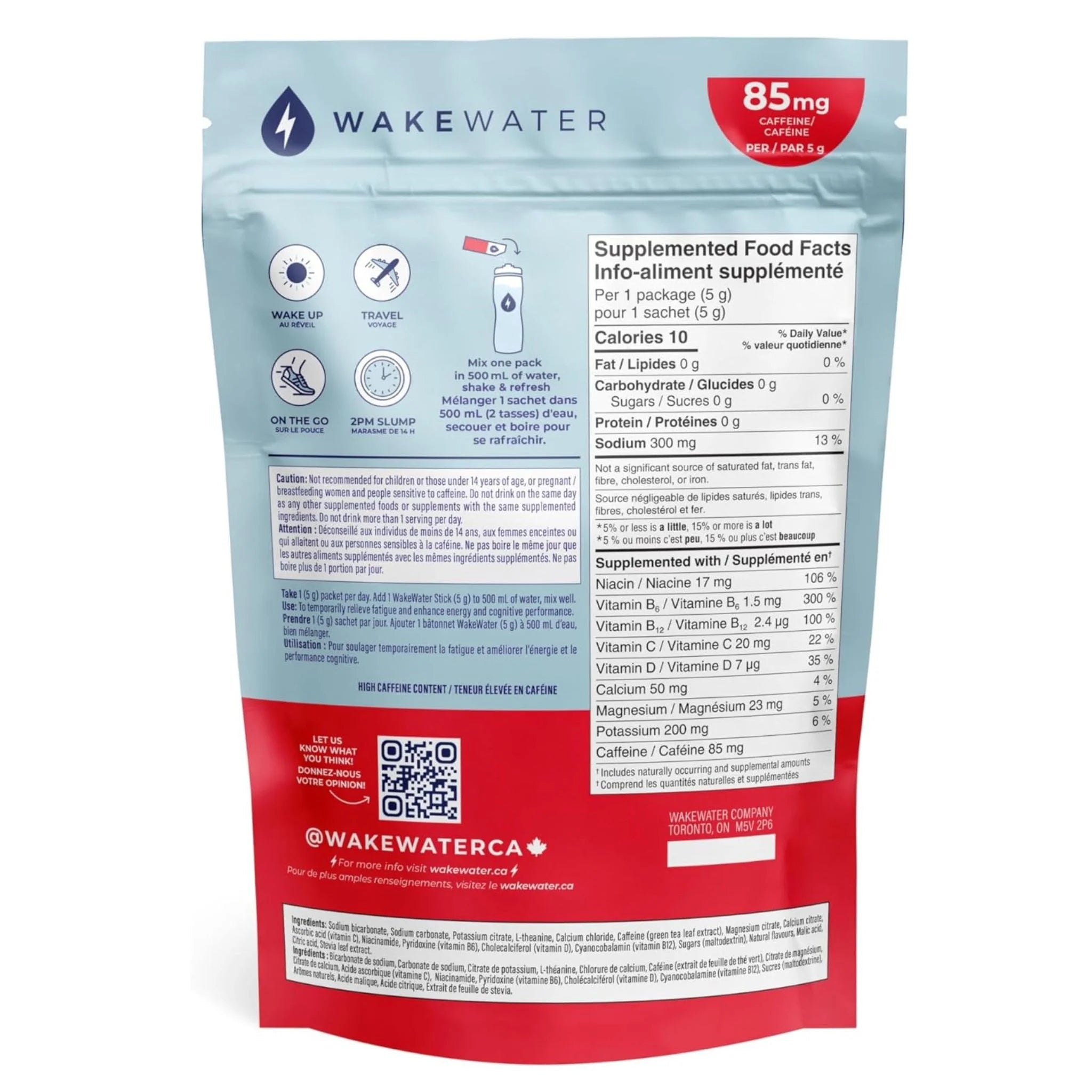 WakeWater Plus Cherry Lime 5g x 10 - Nature's Source Inc