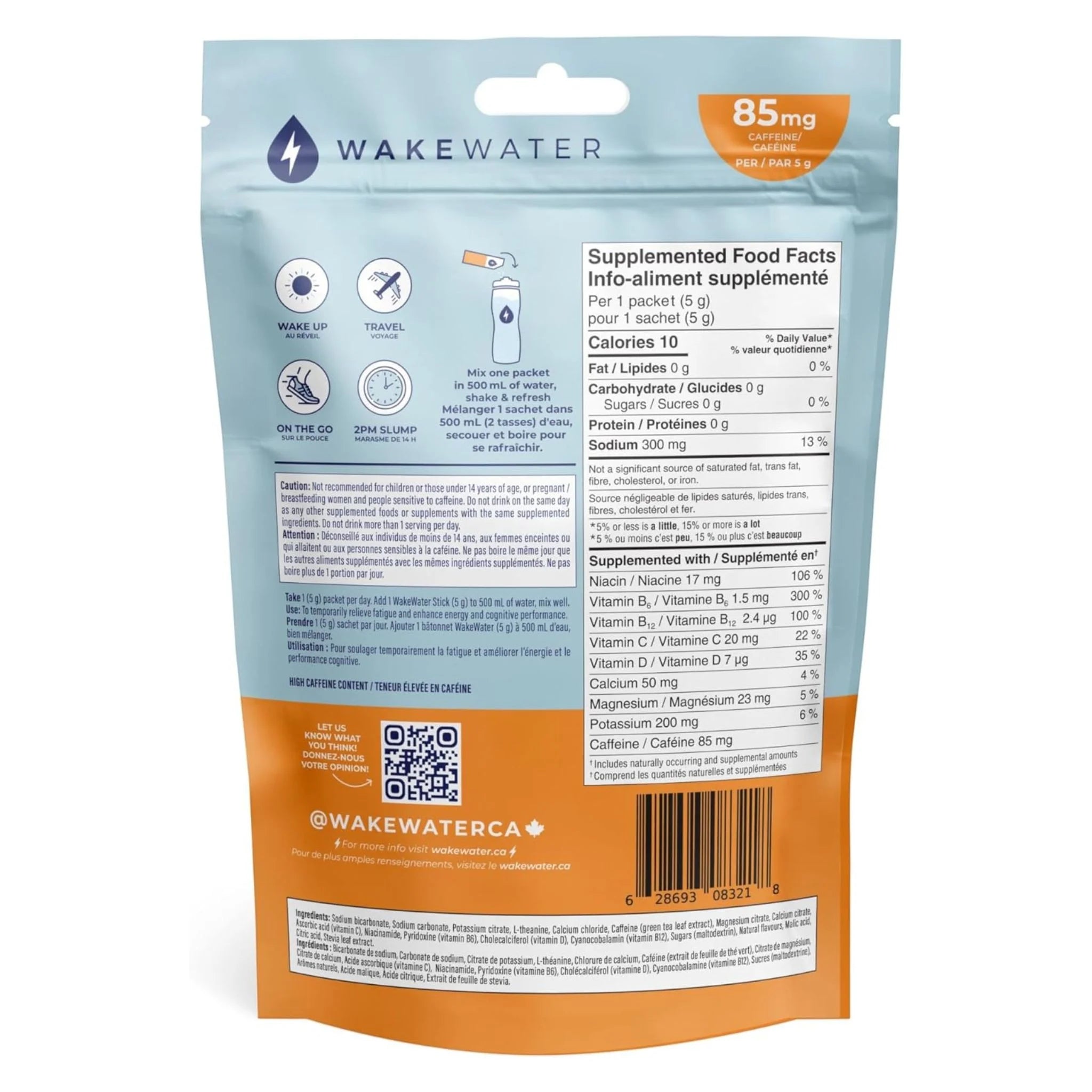 WakeWater Plus Peach Mango 5g x 10 - Nature's Source Inc