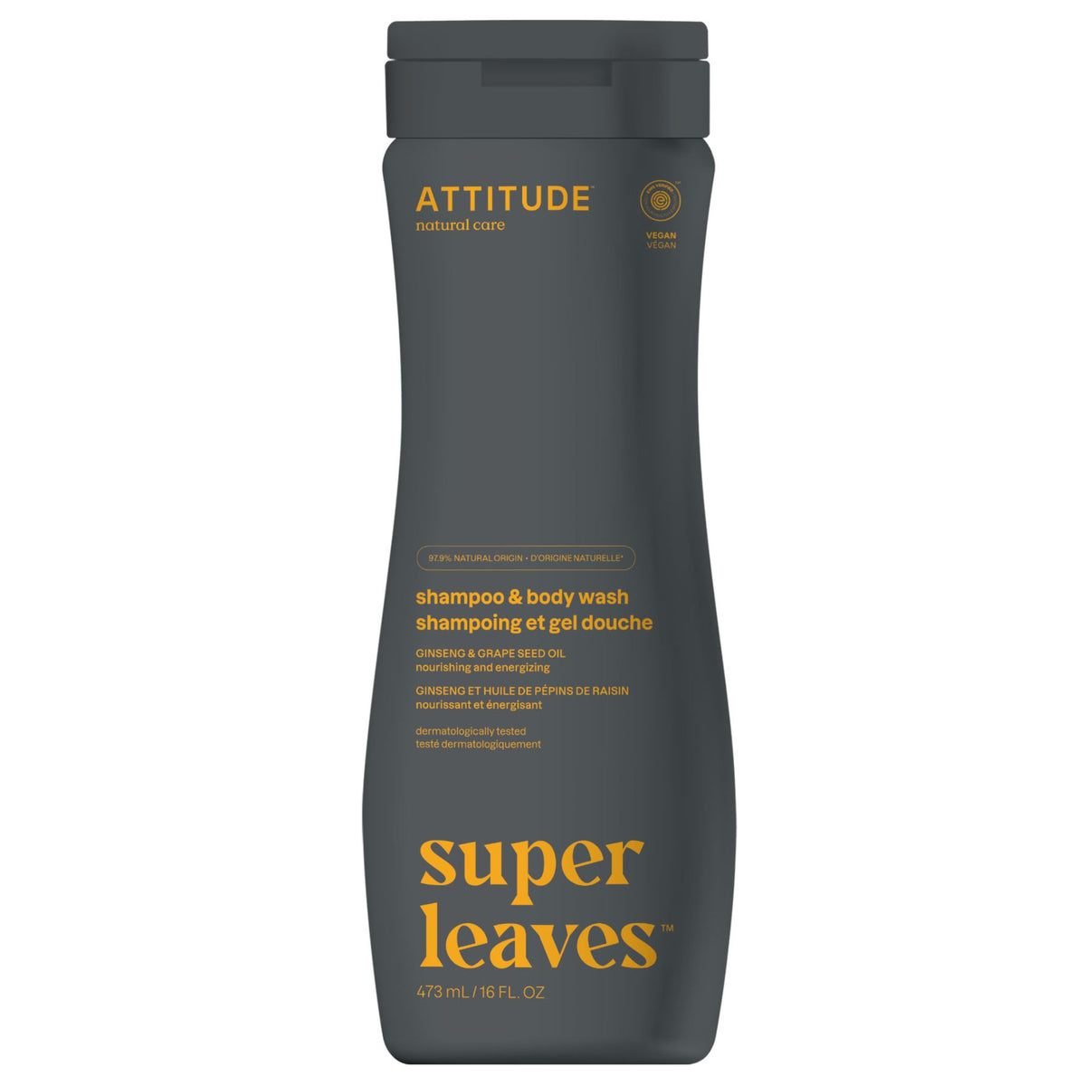 Attitude 2 - in - 1 Sport Shampoo & Body Wash for Men 473ml - Nature's Source Inc