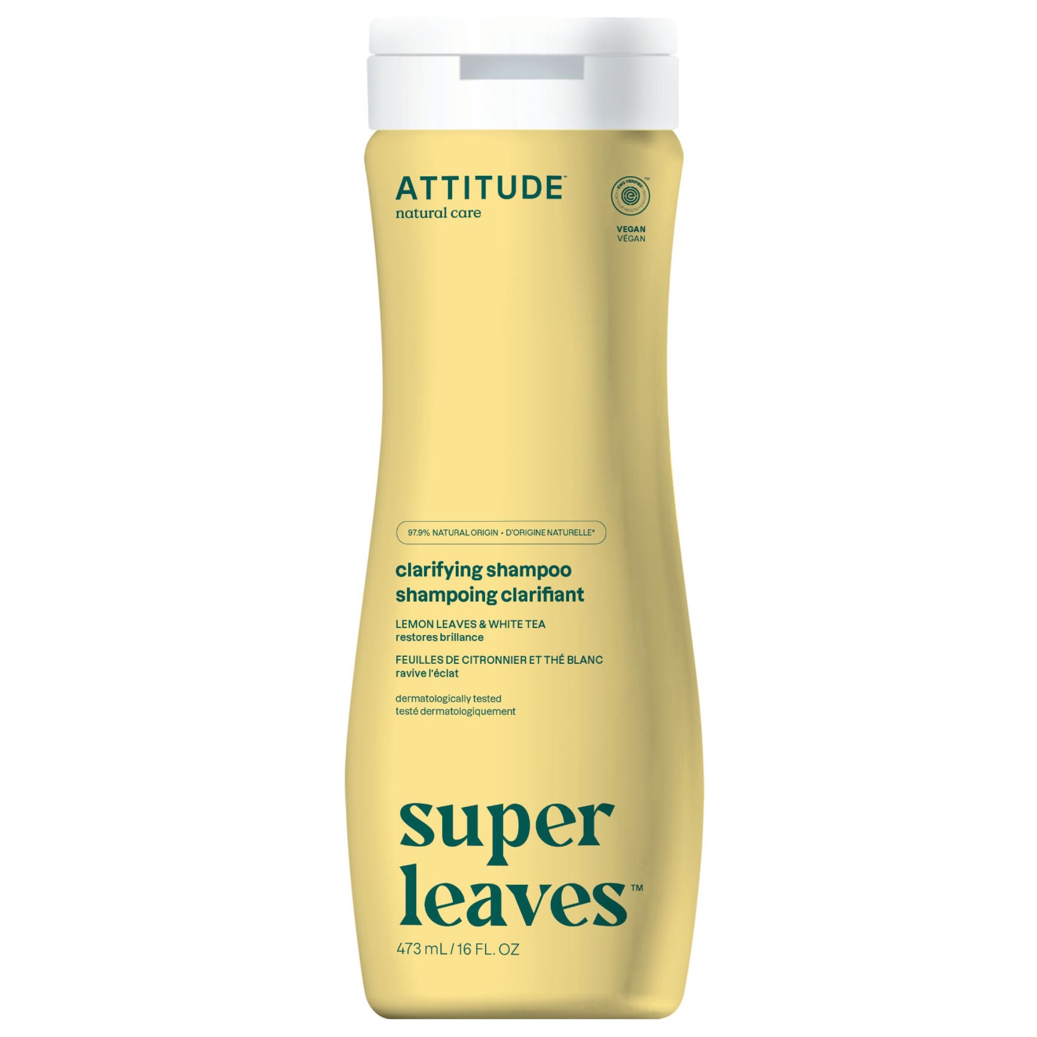 Attitude Shampoo Clarifying Lemon Leaves & White Tea 473ml - Nature's Source Inc