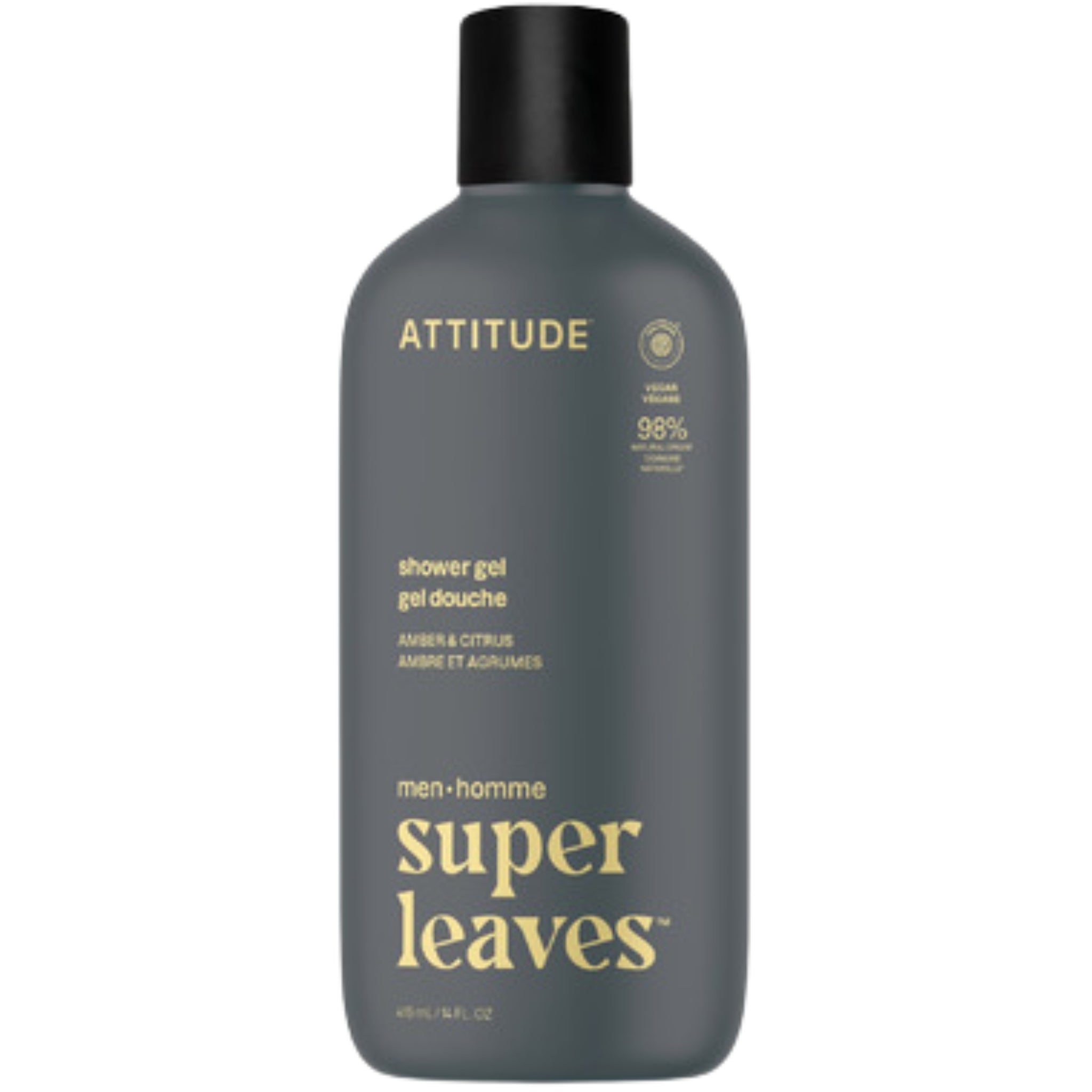 Attitude Men's Shower Gel Amber & Citrus 415ml - Nature's Source Inc