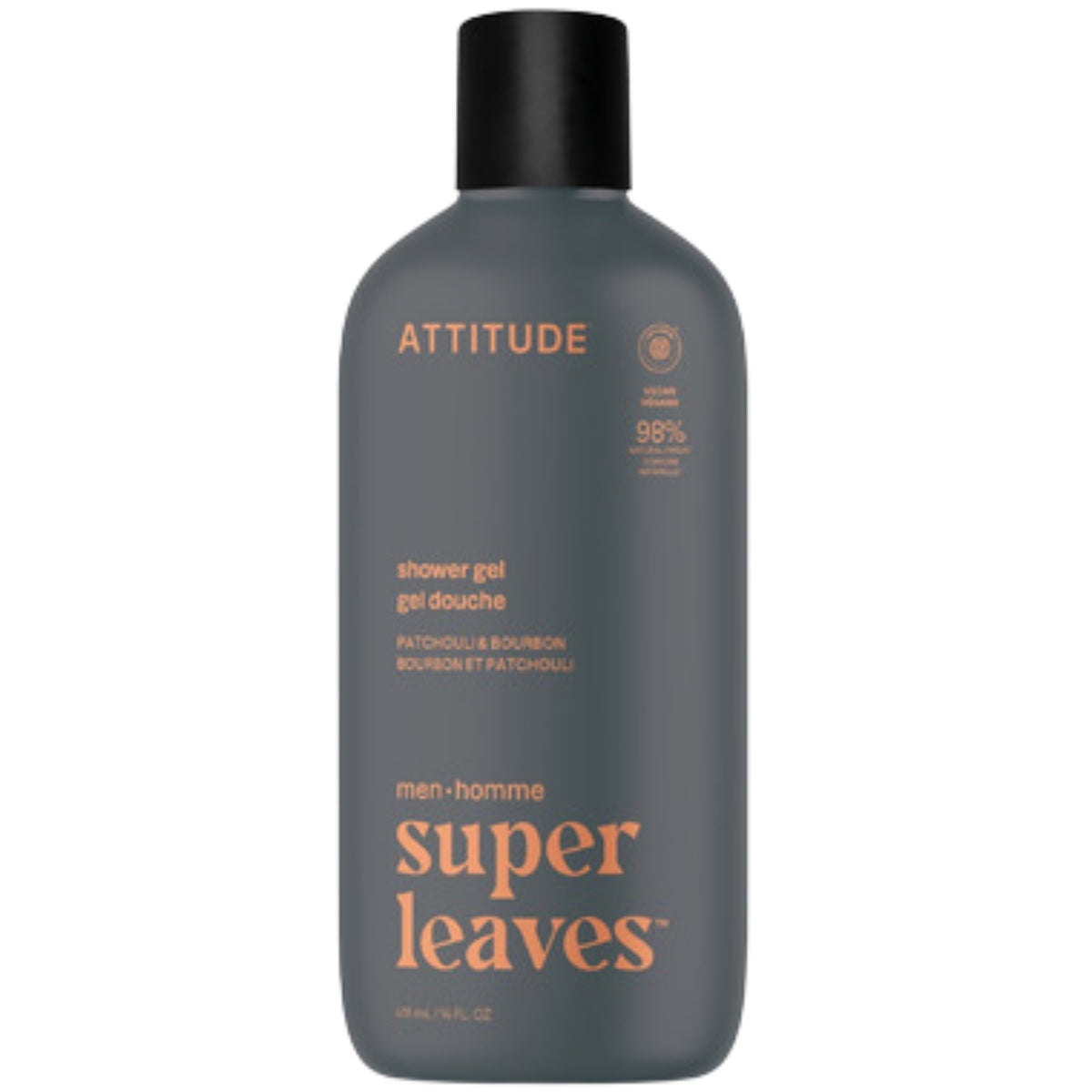 Attitude Men's Shower Gel Patchouli & Bourbon 415ml - Nature's Source Inc