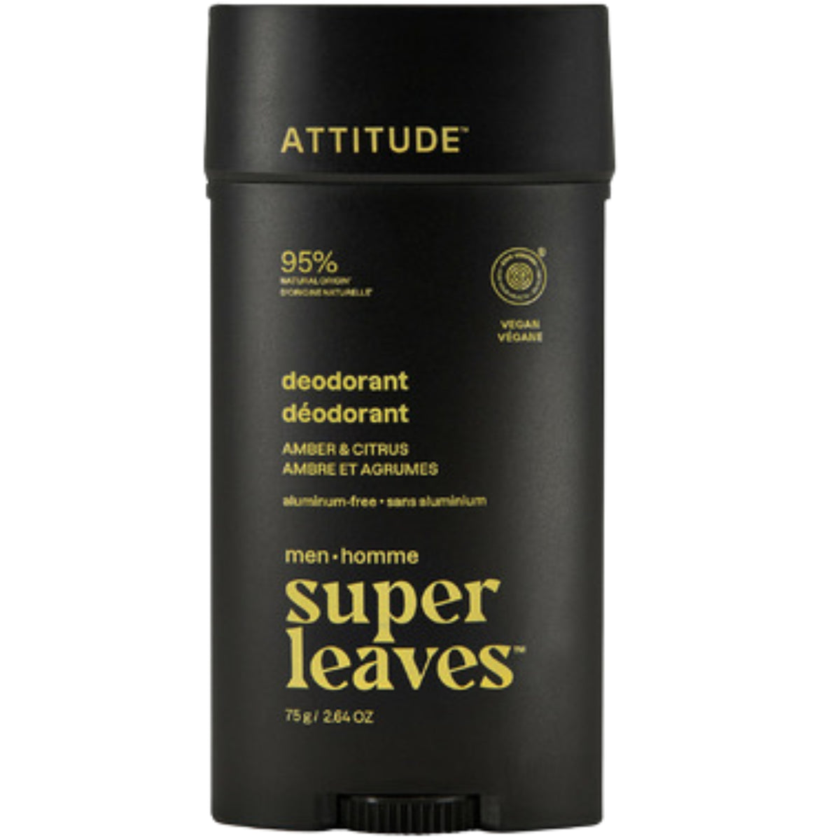 Attitude Men's Deodorant Amber & Citrus 75g - Nature's Source Inc