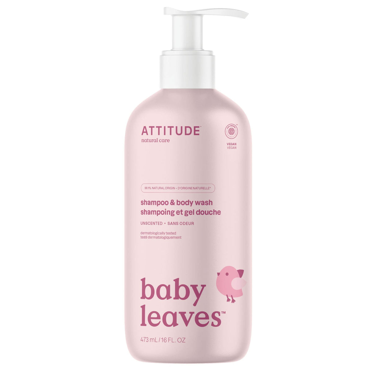Attitude 2in1 Shampoo Fragrance Free 473ml - Nature's Source Inc