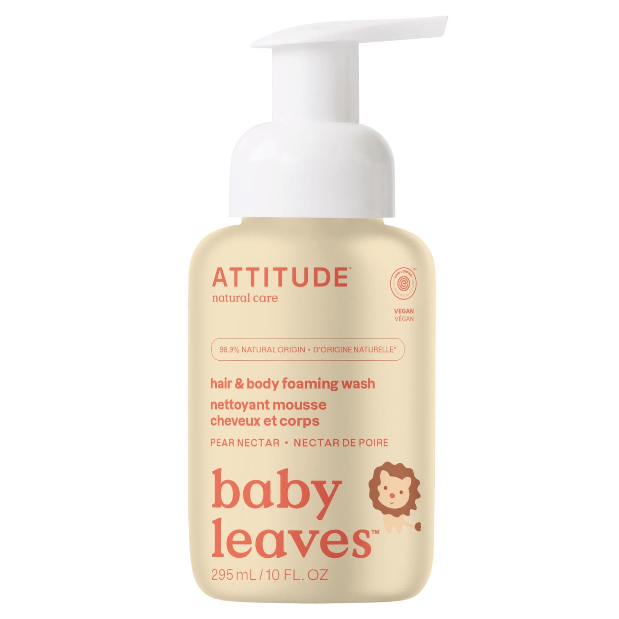 Attitude 2in1 Foaming Wash Pear Nectar 295ml - Nature's Source Inc
