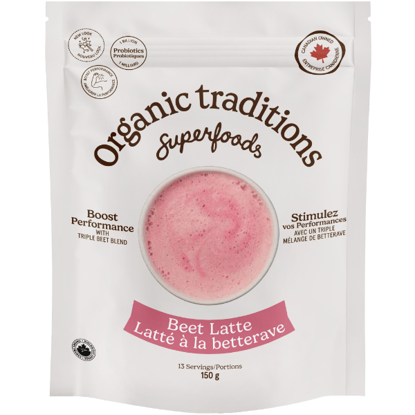 Organic Traditions Beet Latte with Fermented Beet and Probiotics - 150g - Nature's Source Inc
