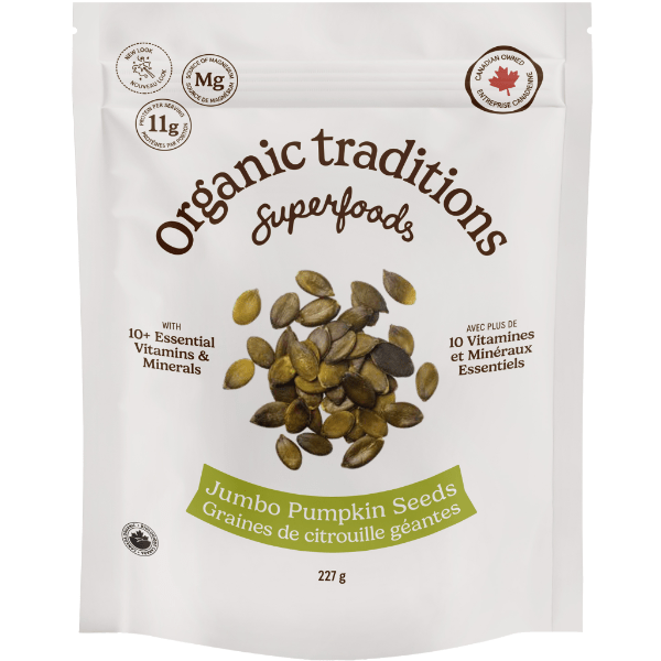 Organic Traditions Jumbo Pumpkin Seeds 227g - Nature's Source Inc