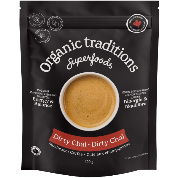 Organic Traditions Dirty Chai Coffee 100g - Nature's Source Inc