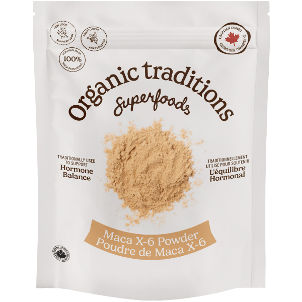 Organic Traditions Maca X - 6 Black and Red - Purple Powder 150g - Nature's Source Inc