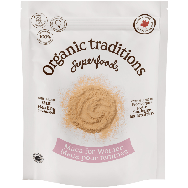 Organic Traditions Maca for Women with Probiotics - 150g - Nature's Source Inc