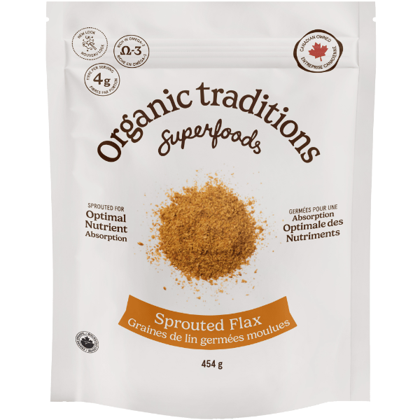 Organic Traditions Sprouted Flax Seed Powder - 454g - Nature's Source Inc