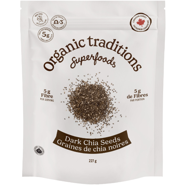 Organic Traditions Dark Chia Seeds - 227g - Nature's Source Inc