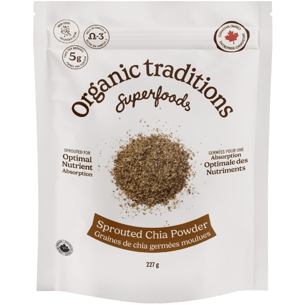 Organic Traditions Sprouted Chia Seed Powder - 227g - Nature's Source Inc
