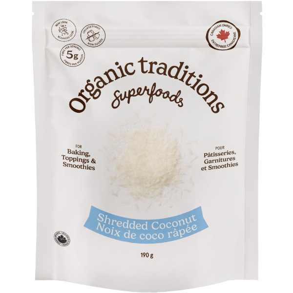 Organic Traditions Coconut Shredded 227g - Nature's Source Inc