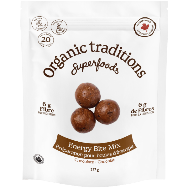 Organic Traditions Energy Bite Mix Chocolate 220g - Nature's Source Inc