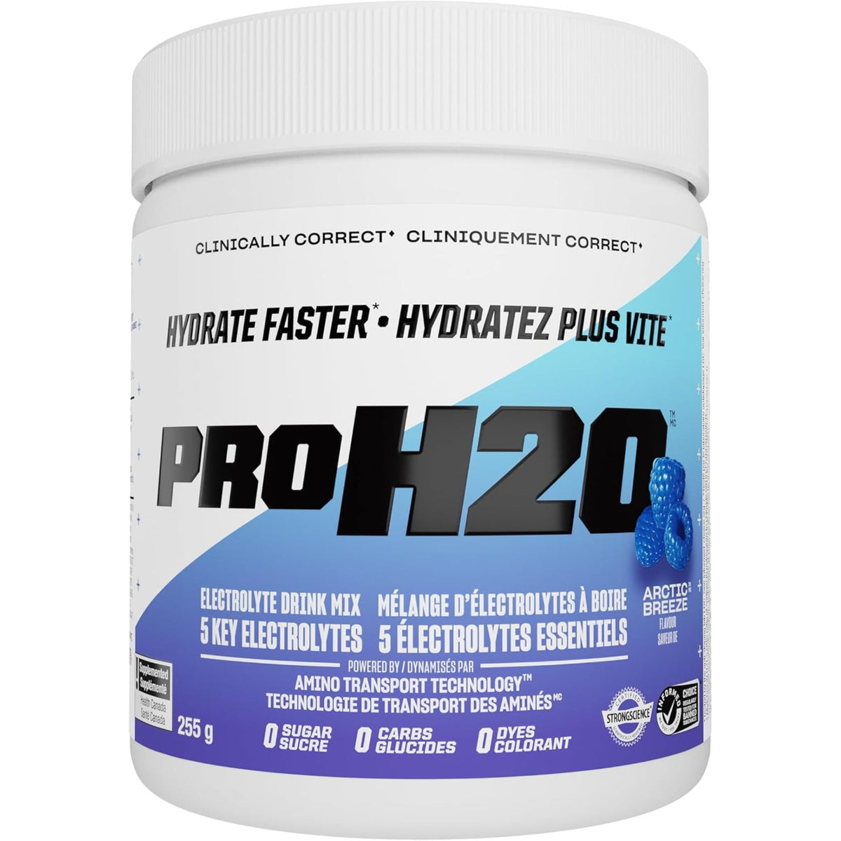 PVL ProH20 Electrolyte Drink Mix, Arctic Breeze, 255g - Nature's Source Inc
