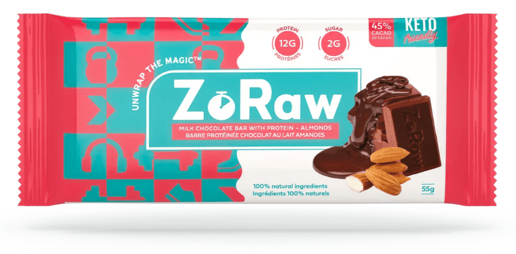 ZoRaw Protein Milk Chocolate Almond 55g