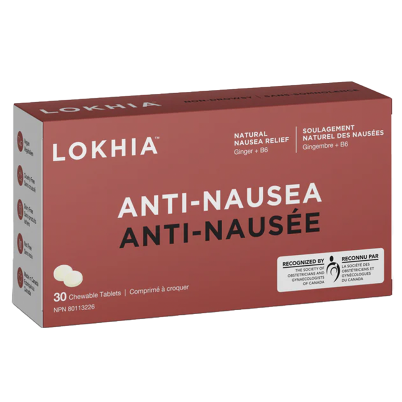 Lokhia Anti-Nausea Lemon 30 Chewable Tablets - Non-Drowsy, Fast, Effective Relief From Nausea And Vomiting, Helps Relieve Bronchitis As Well As Coughs And Colds, Helps In Energy Metabolism And In Tissue Formation