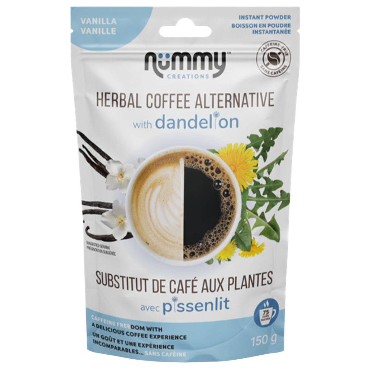 Nummy Creations Inst Herbal Coffee Alt Vanila 150g - Nature's Source Inc