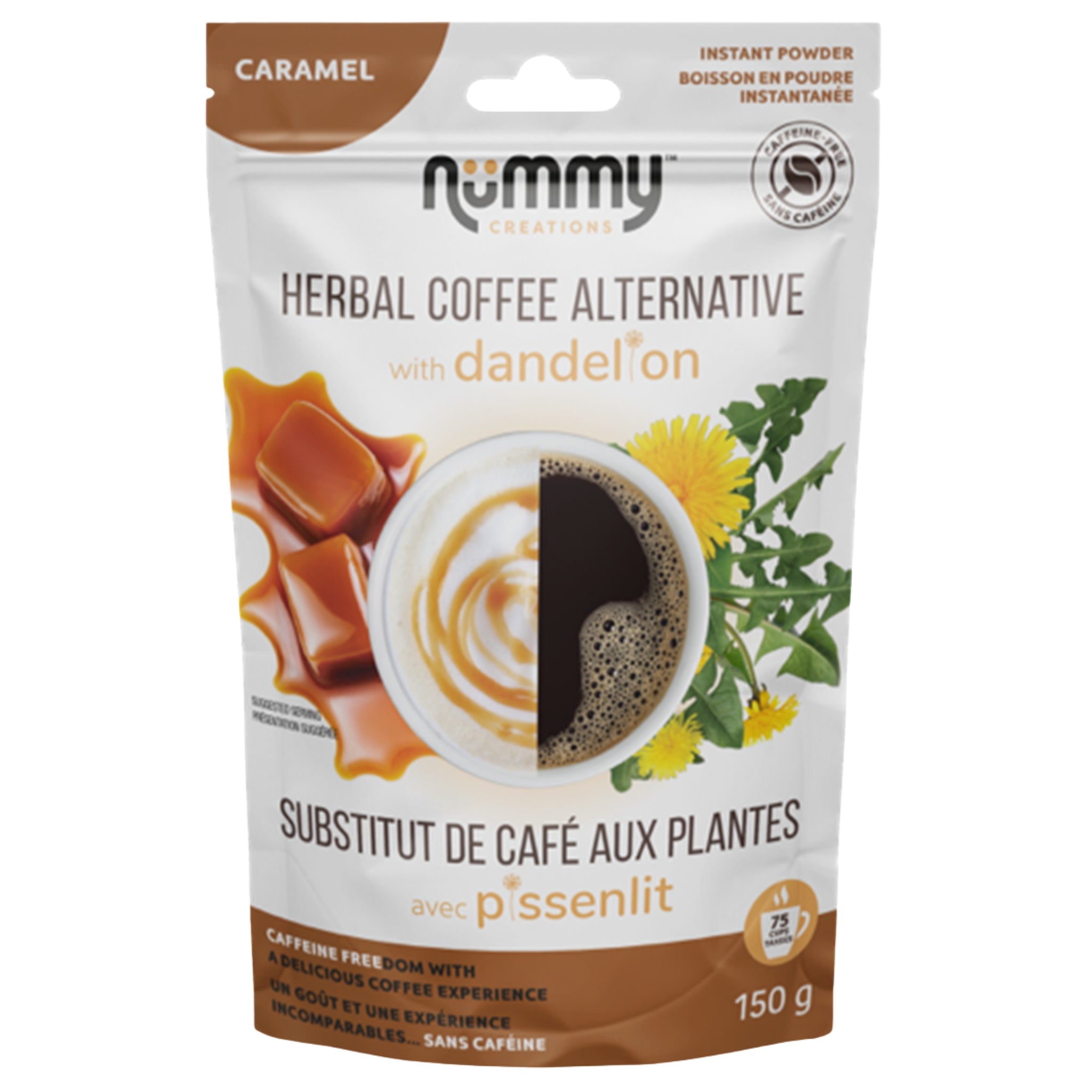 Nummy Creations Inst Herbal Coffee Alt Carml 150g - Nature's Source Inc