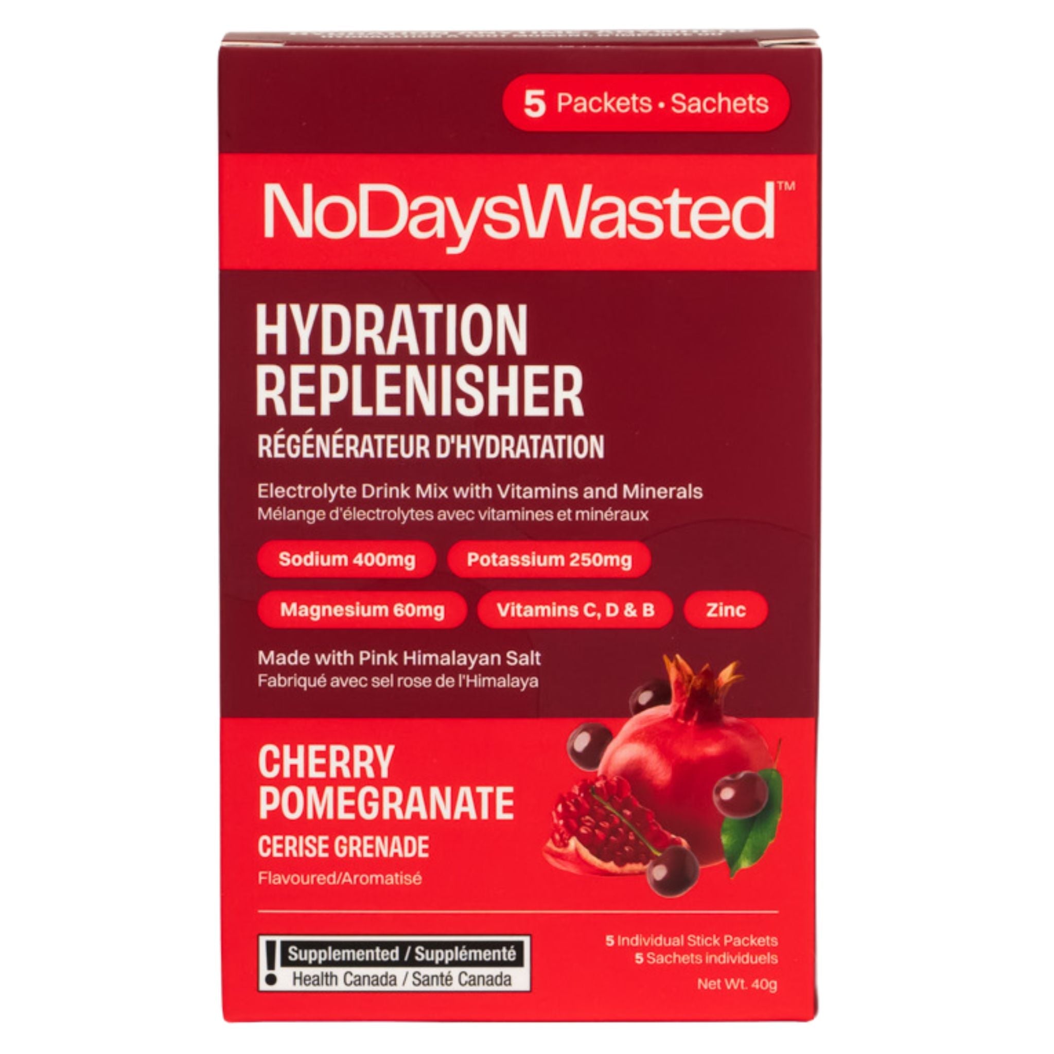No Days Wasted Hydration Cherry Pomegranate 5 Count - Nature's Source Inc