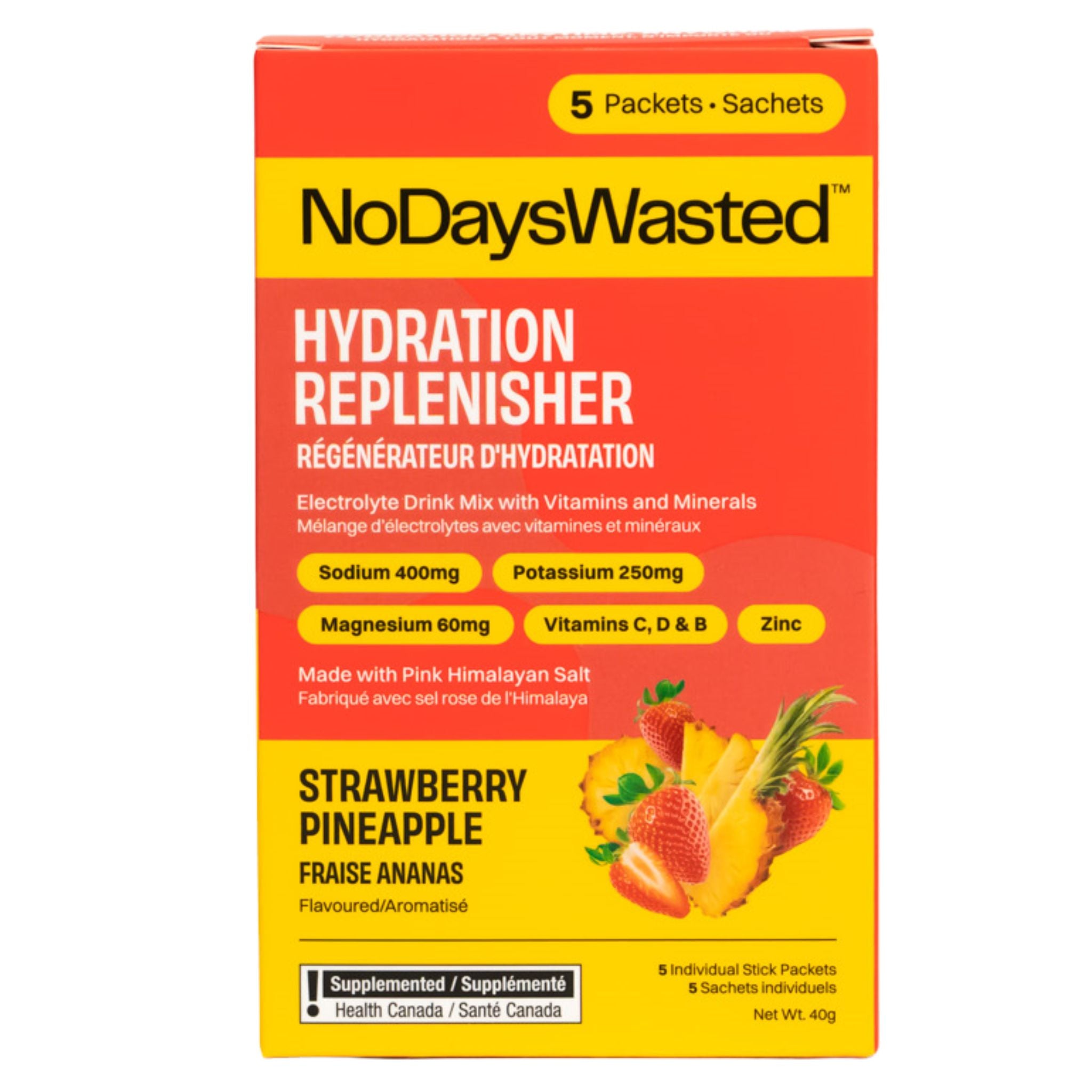 No Days Wasted Hydration Strawberry Pineapple 5 Count - Nature's Source Inc