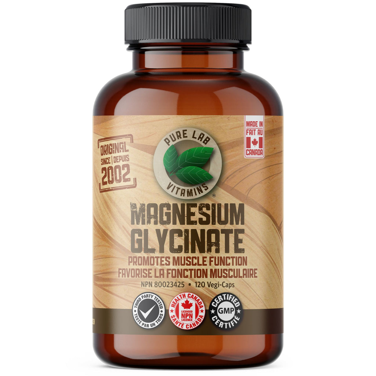 Pure Lab Vitamins Magnesium Glycinate 120 v-caps