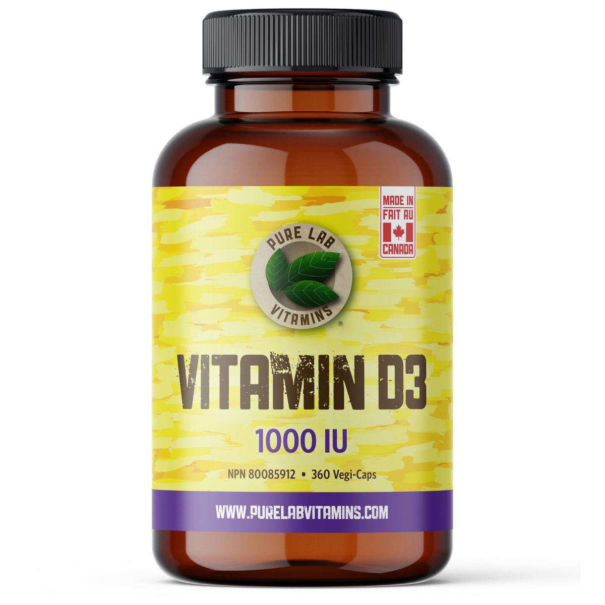 Pure Lab Vitamins D 1000IU - 360 Veg Capsules