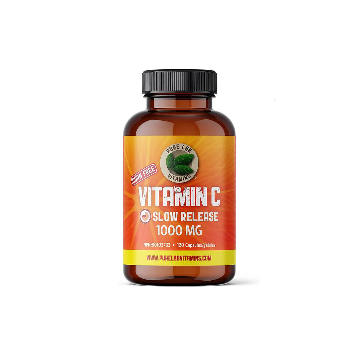 Pure Lab Vitamin C Slow Release 1000mg, 120 Vegan Caps - A Strong Antioxidant, Immune Support, Cartilage and Connective Tissue Regeneration