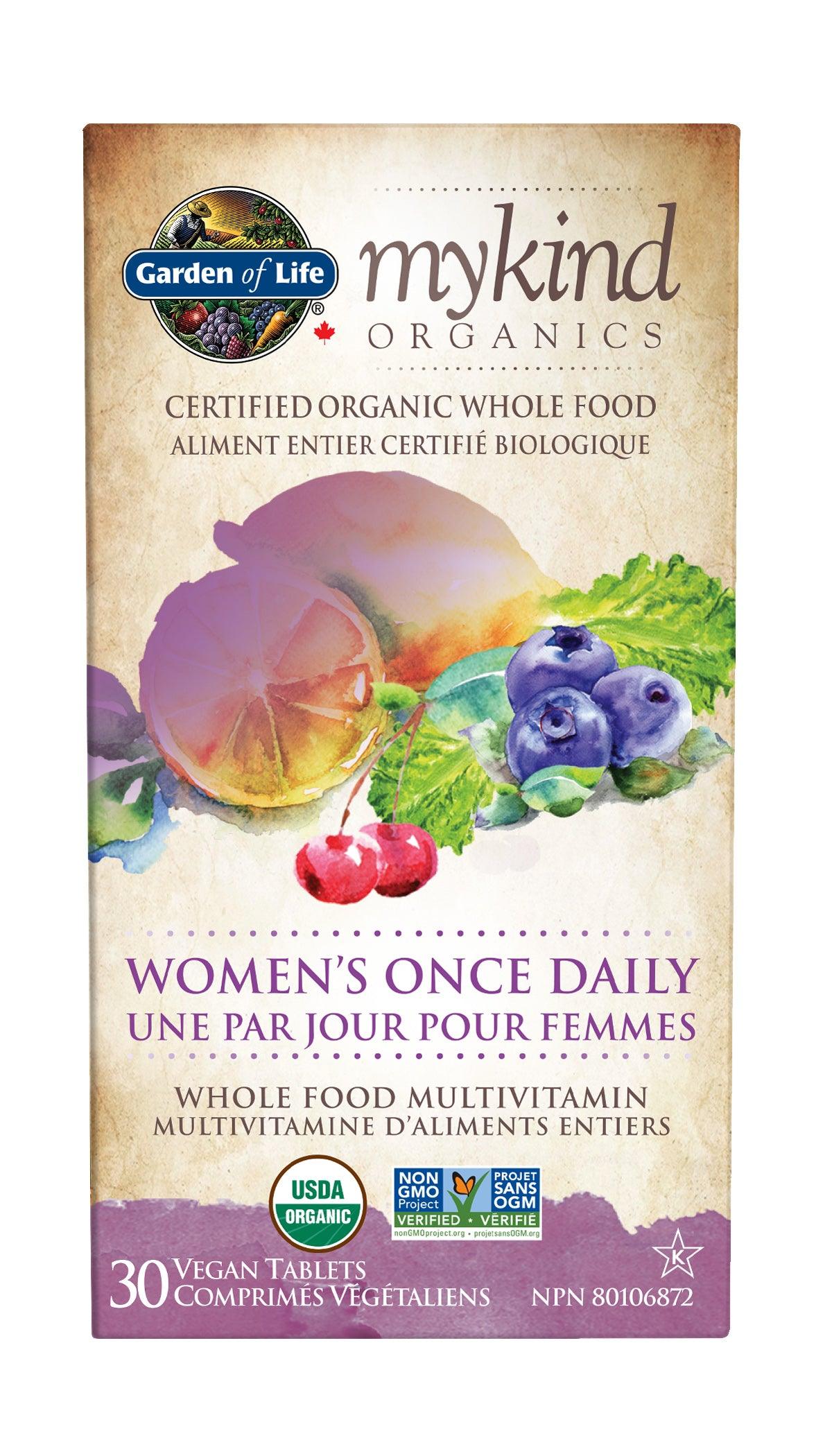 Garden of Life mykind Organics - Multivitamin - Women's Once Daily - 30 Veg Tablets