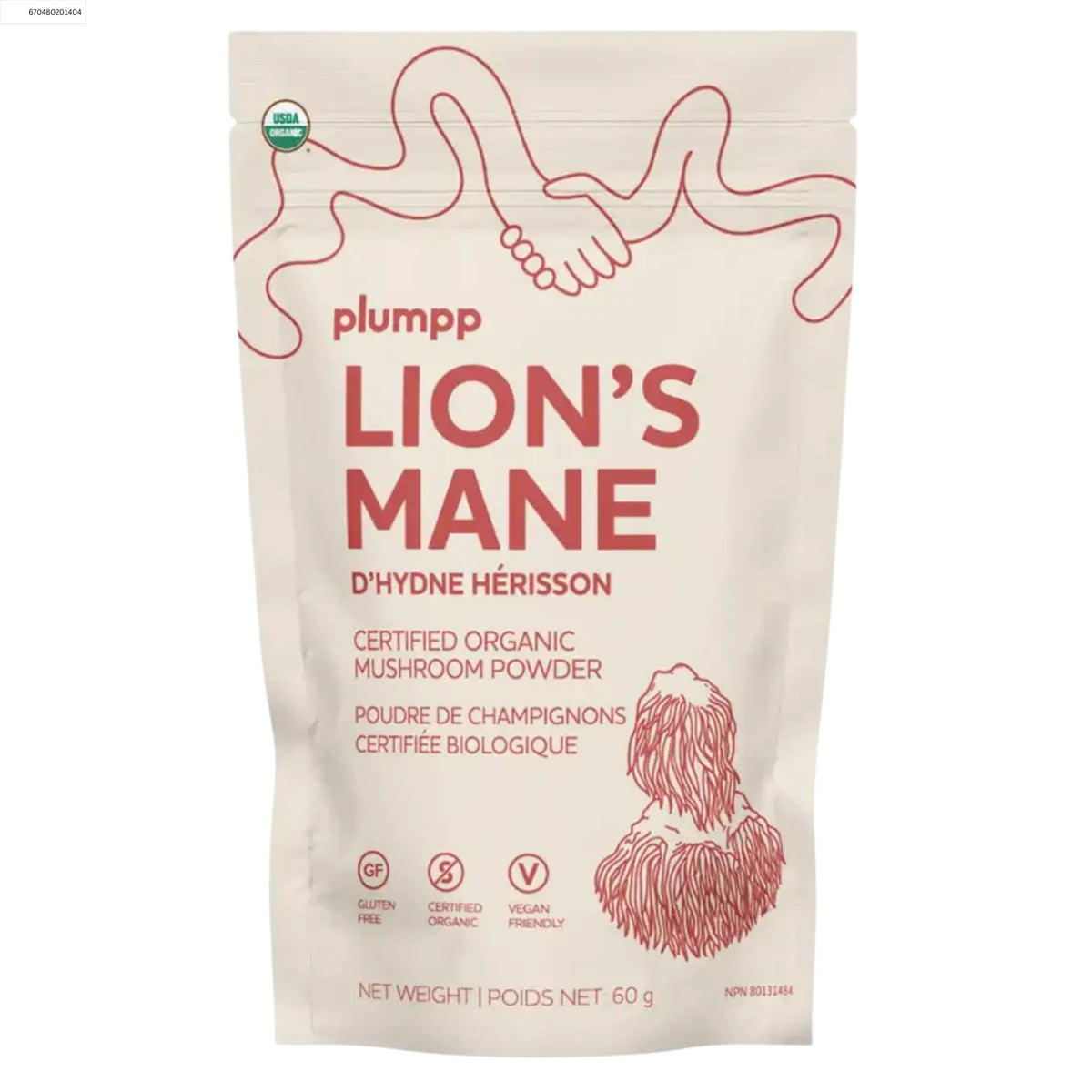Plumpp Organic Mushroom Powder Lion's Main 60g - Nature's Source Inc