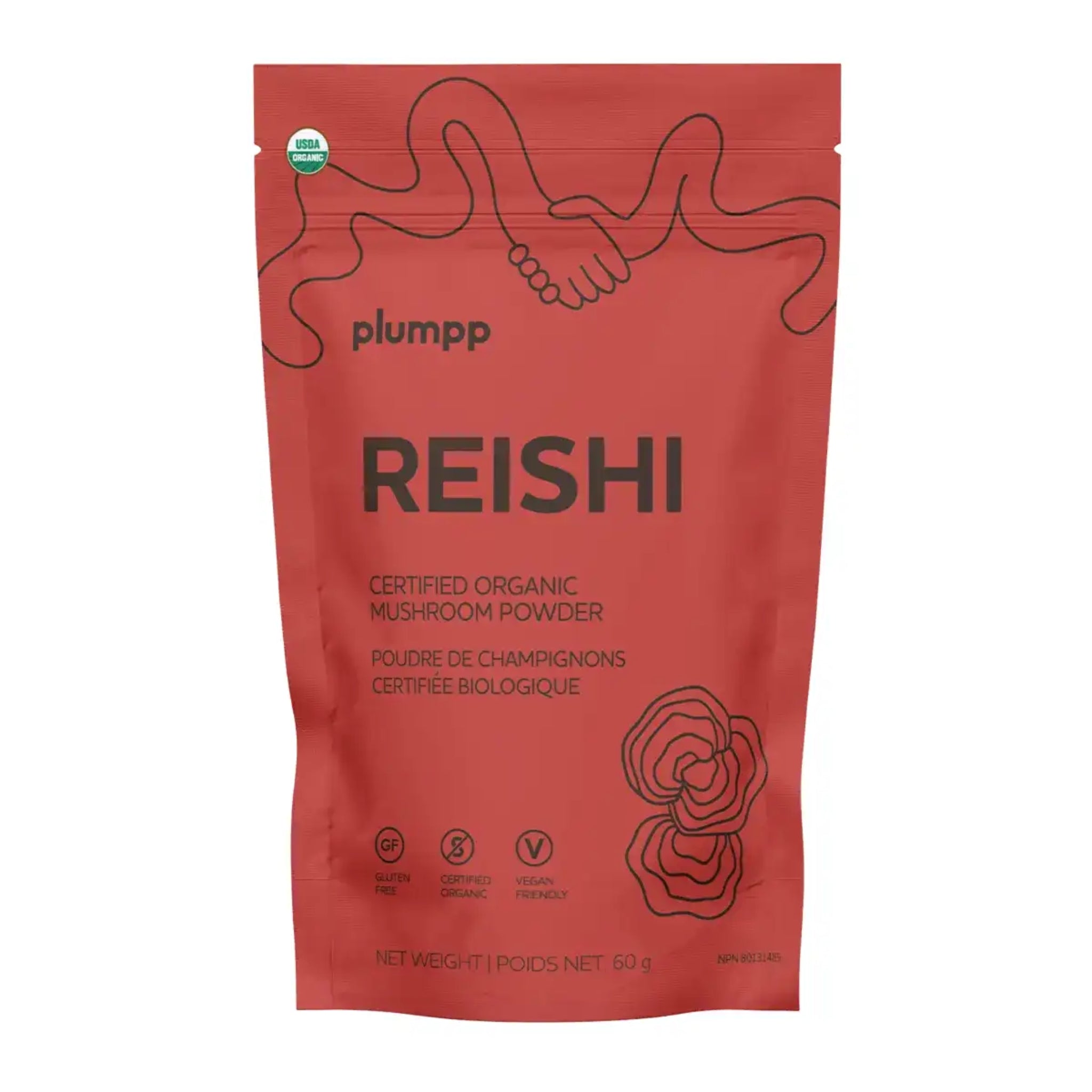 Plumpp Organic Mushroom Powder Reishi 60g - Nature's Source Inc