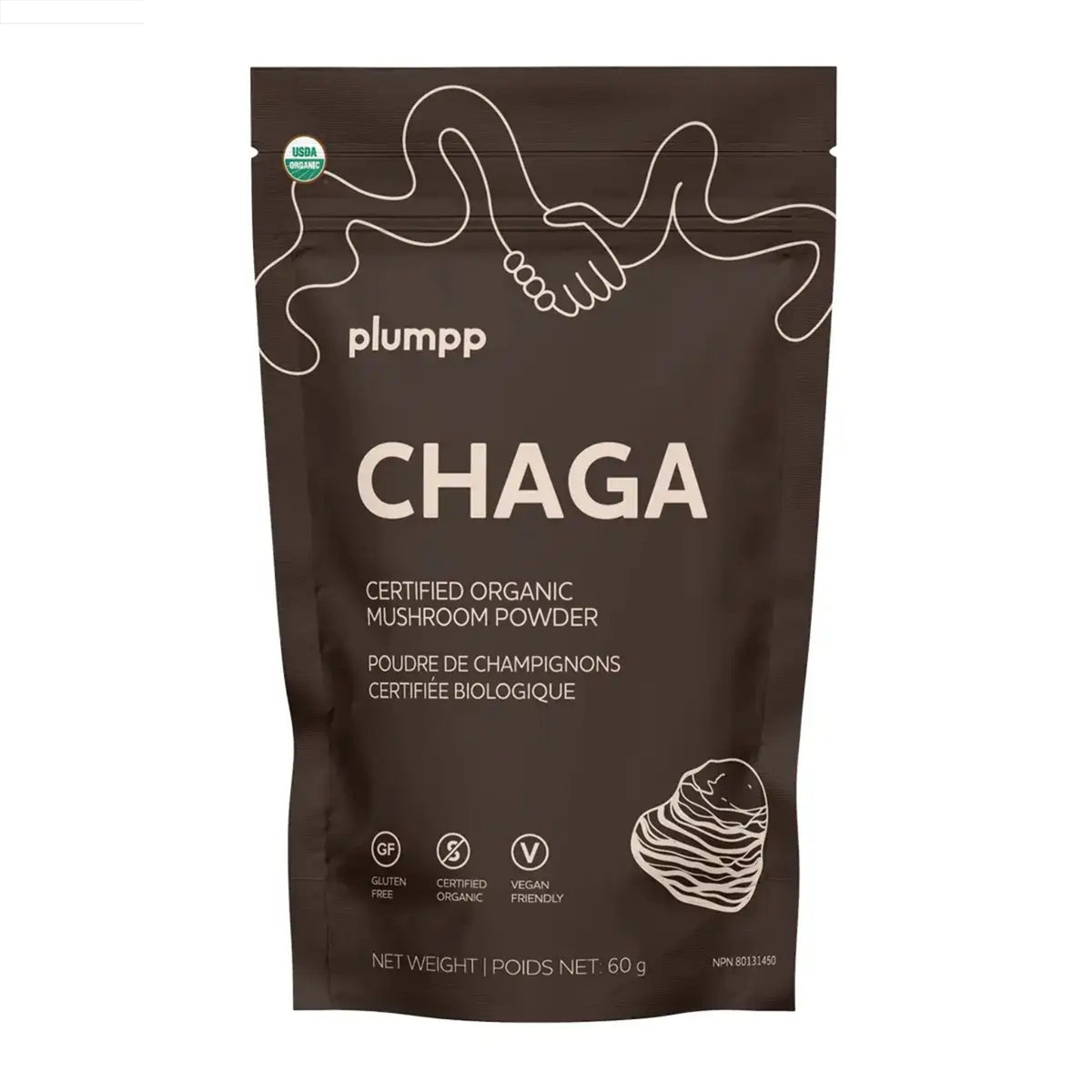 Plumpp Organic Mushroom Powder Chaga 60g - Nature's Source Inc