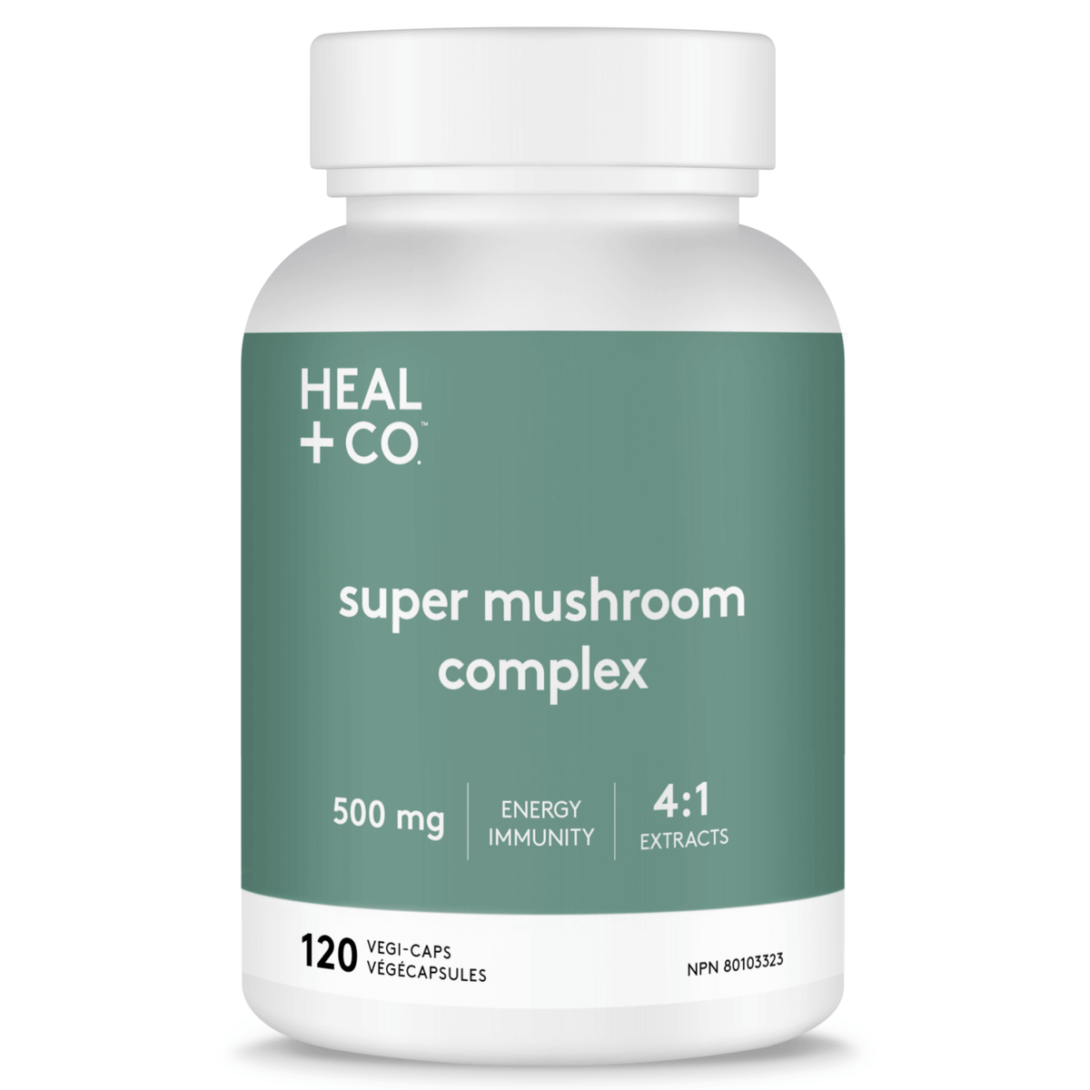 Heal + Co. Super Mushroom Complex 500mg 120 Vegetarian Capsules