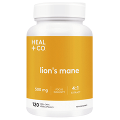 Heal + Co. Lion's Mane 500mg 120 Vegetarian Capsules