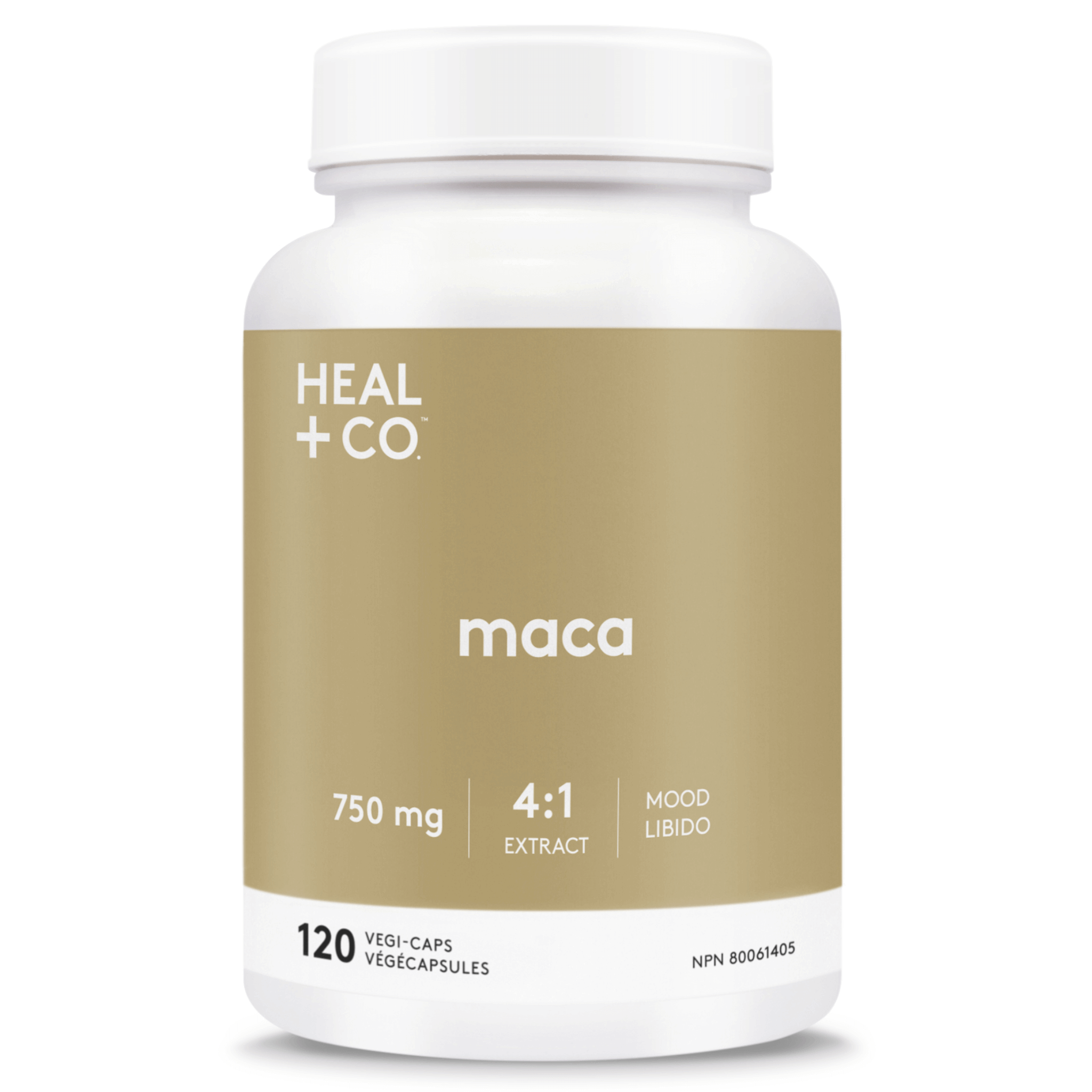 Heal + Co. Maca 750mg 120 Vegetarian Capsules