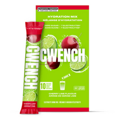 Cwench Hydration Mix Cherry Lime 10ct - Helps to Stay Hydrated Throughout the Day, A Combination of Cherries Sweetness With the Zesty Lime Twist, Ideal for Keeping Hydrated and Performing at Your Best