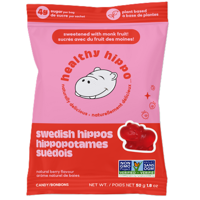 Healthy Hippo Swedish Hippos Natural Berry 50g - Tangy, Berry Sweet, And Mouthwatering In Taste, Healthy Hippo Keeps Fibre Content High But Still Balanced, Suitable For Kids Without Upsetting Stomach