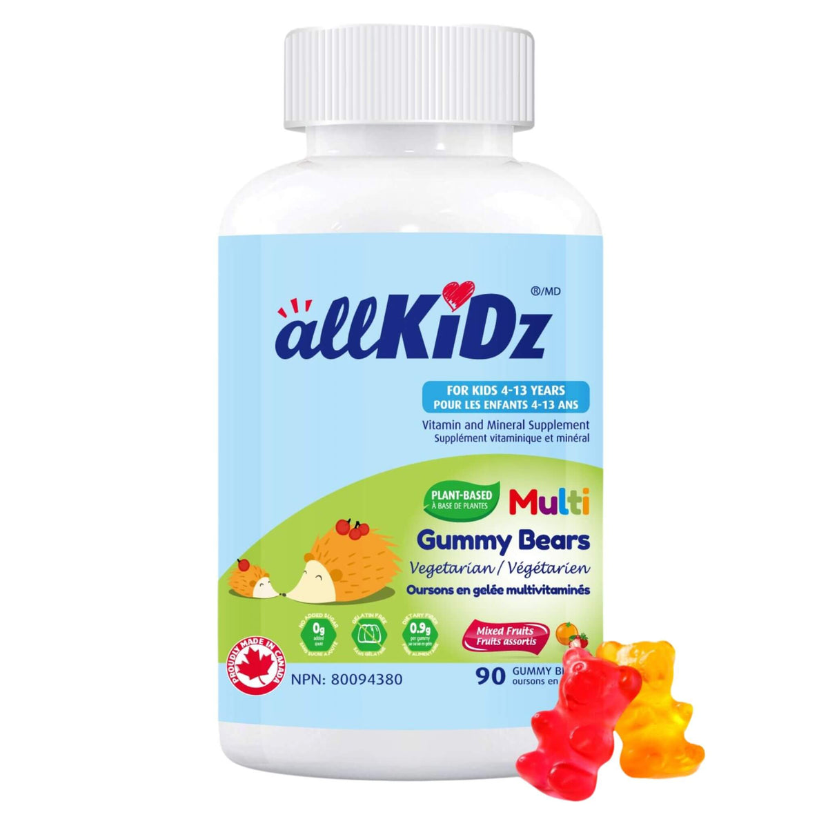 Allkidz Naturals Multi Gummy Bears Vegetarian 90 Gummies