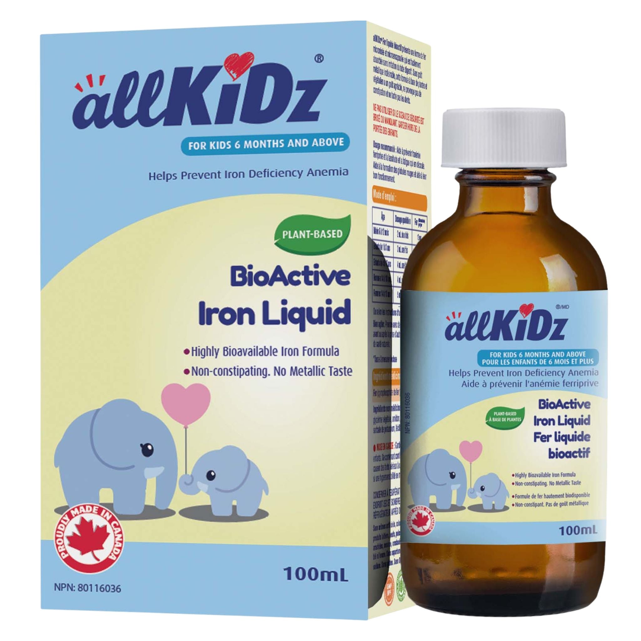 Allkidz Naturals BioActive Iron Liquid 100ml - Nature's Source Inc
