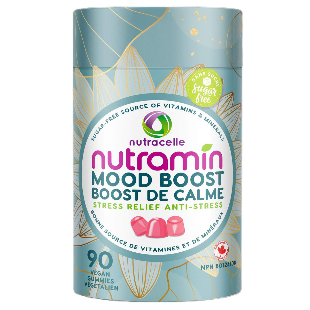 Nutramin Mood Boost Vitamins Vegan 90 Gummies - Relieves Stress, Delicious Magnesium Ashwagandha Gummies, Boost Mood, Promote Natural Way To Feel Calm, Plant - Based - Nature's Source Inc