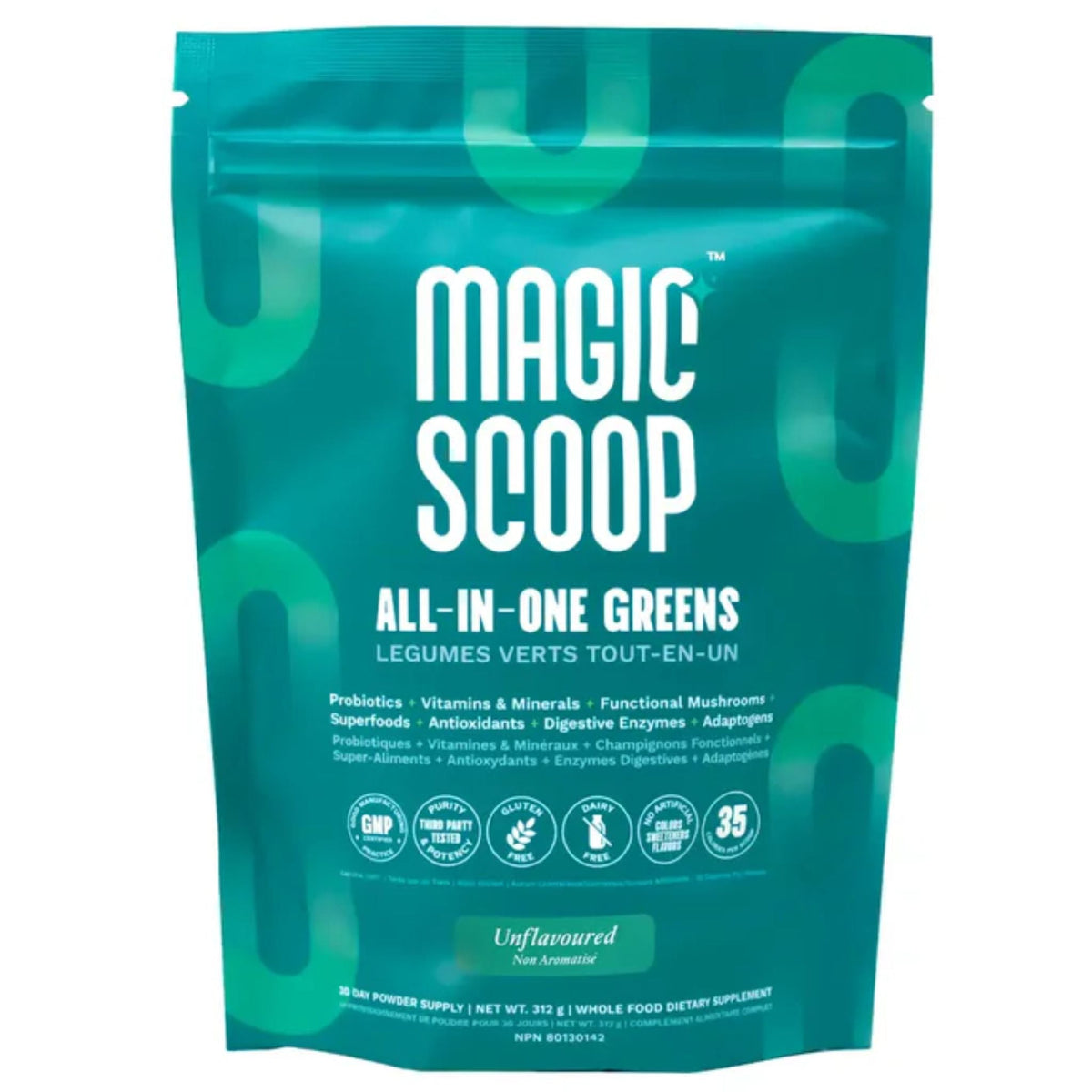Magic Scoop All - In - One Greens Unflavoured 302g - Nature's Source Inc