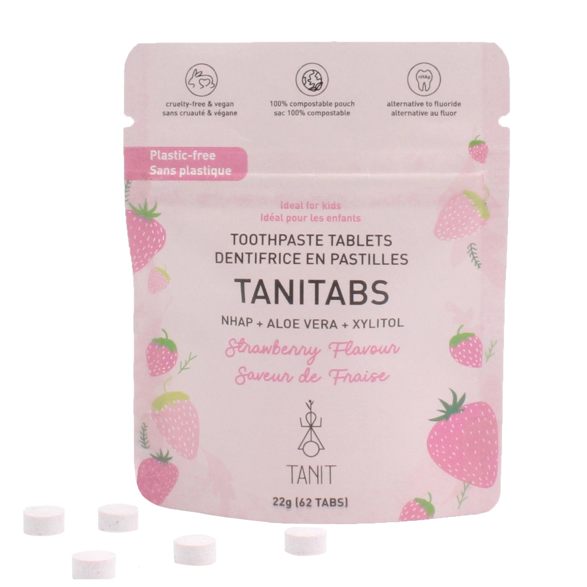Tanit Toothpaste Strawberry 62 Tablets - Nature's Source Inc