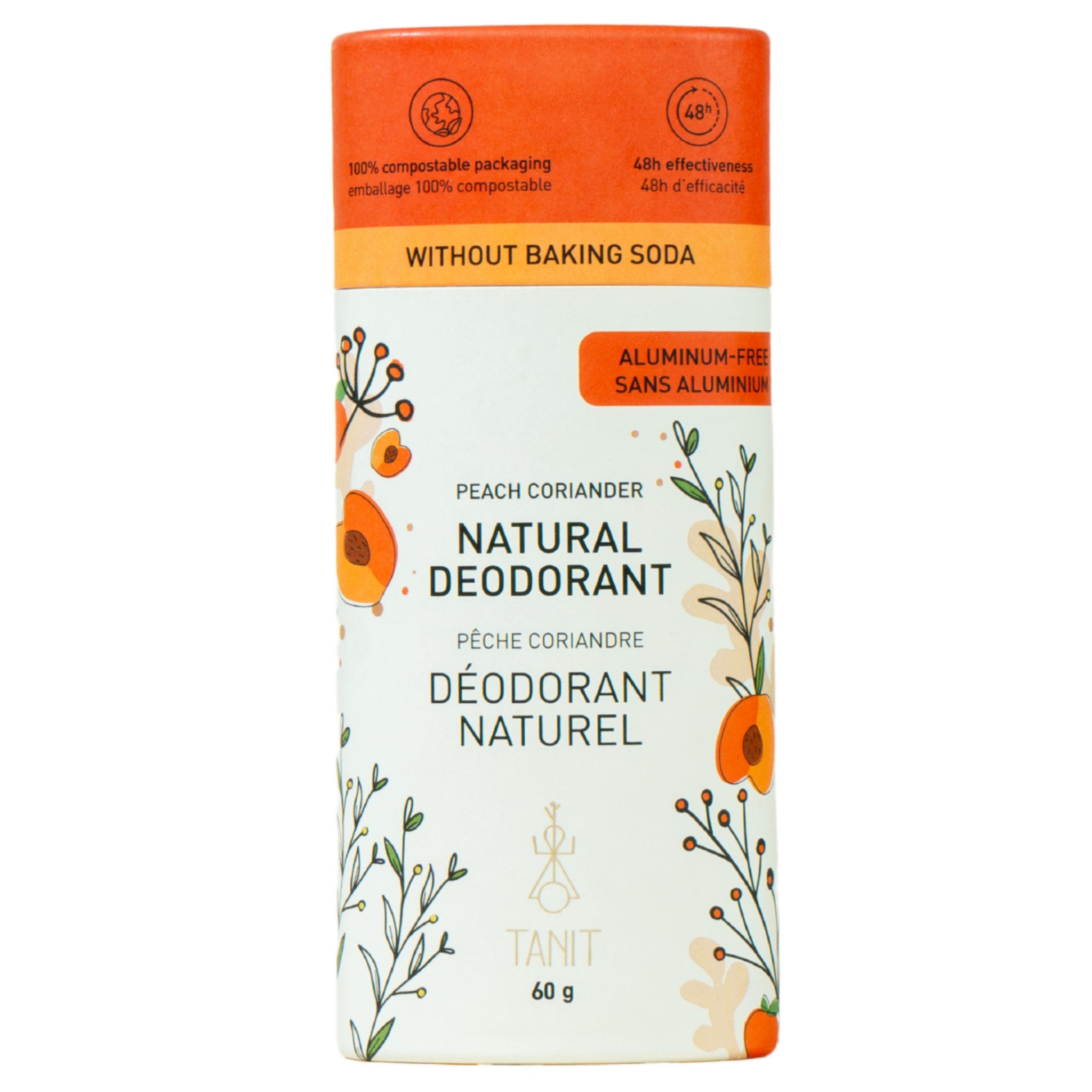 Tanit Natural Solid Deodorant Peach Coriander 60g - Nature's Source Inc