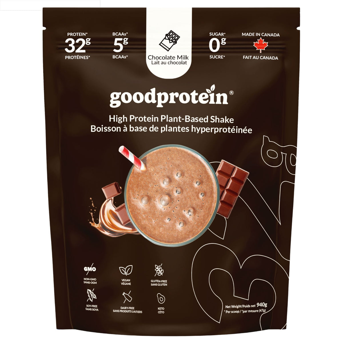 Good Protein High Protein Shake Chocolate Milk 940g - Nature's Source Inc
