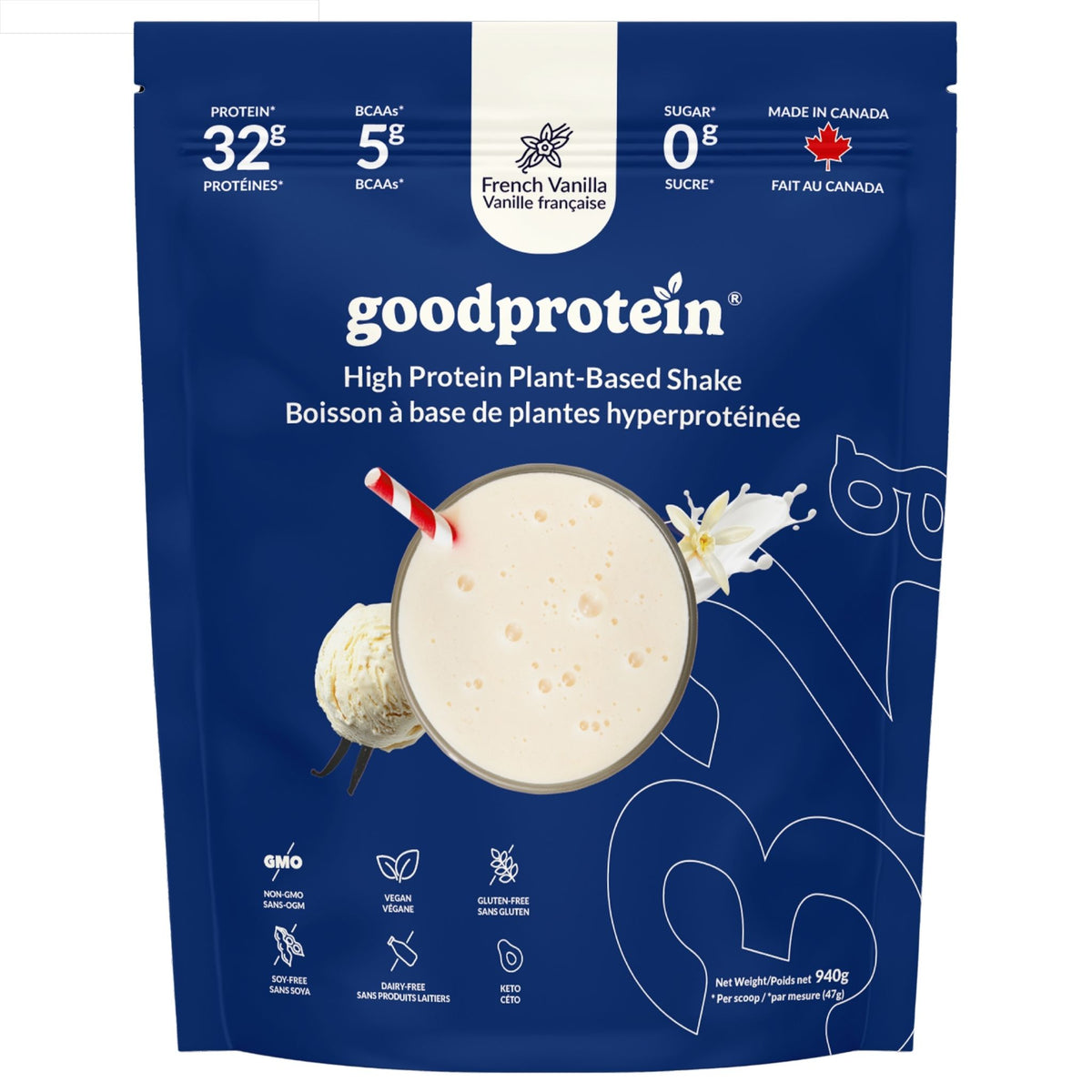 Good Protein High Protein Shake French Vanilla 940g - Nature's Source Inc