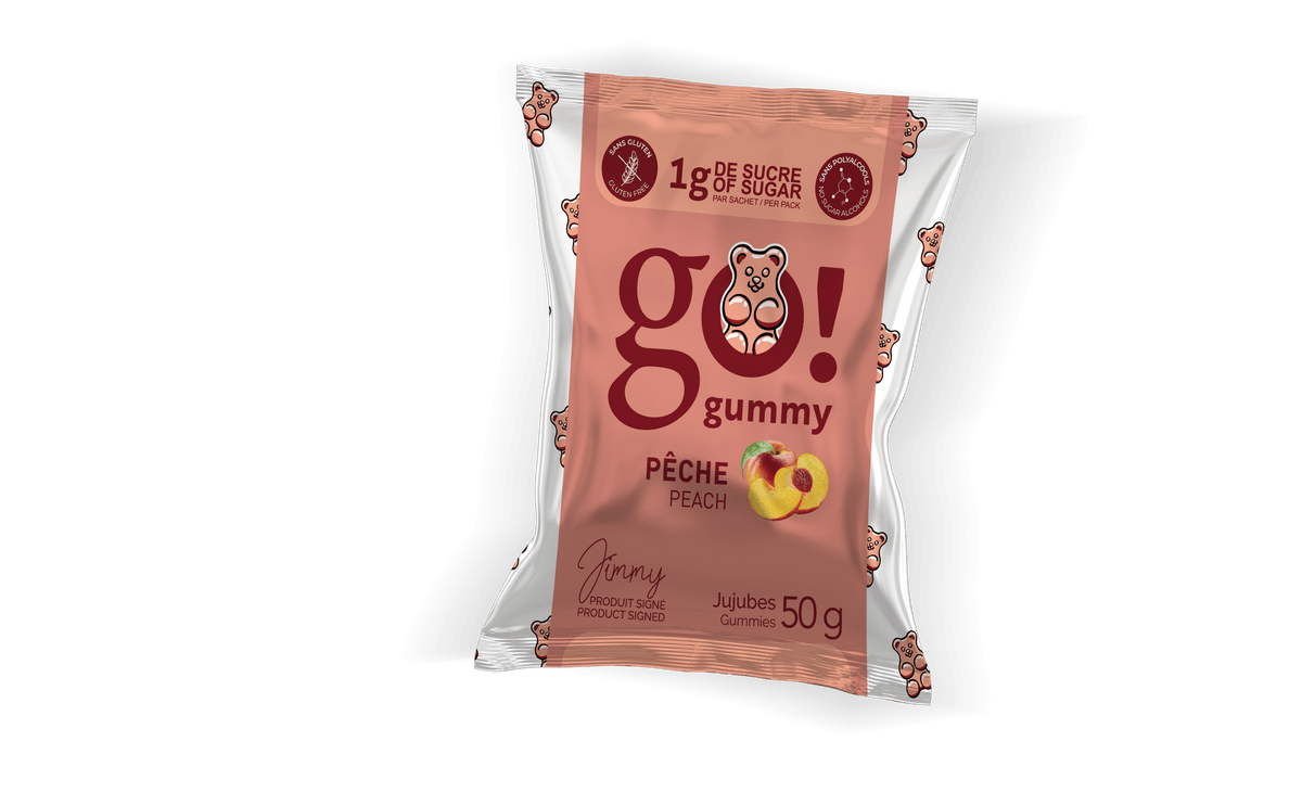 Go Nutrition Go Gummy Jujubes Peach 50g - Low Sugar Gummies, High-fiber Product, Assess Your Tolerance, Avoid Potential Digestive Discomfort